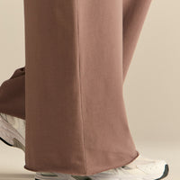 Cotton Contour Fold Over Straight Leg Pants | Mocha