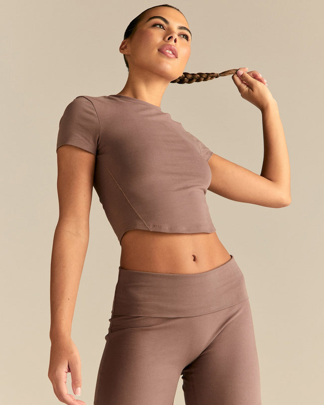 Cotton Contour Short Sleeve T-Shirt | Mocha