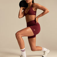 Power Enhanced High Waist Shorts | Oxford Red (6/6)