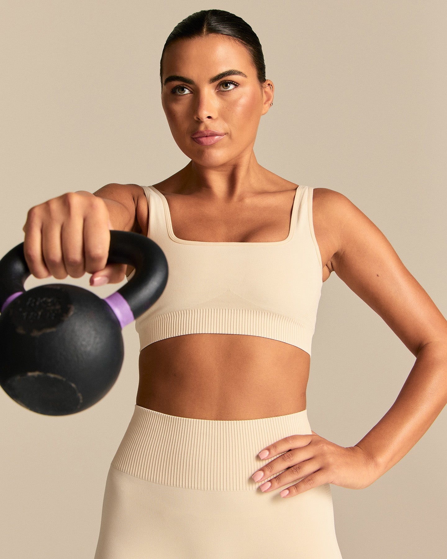 Power Scoop Back Bra | Off White