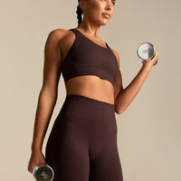 Power Adjustable Sports Bra | Cafe Noir (6/6)