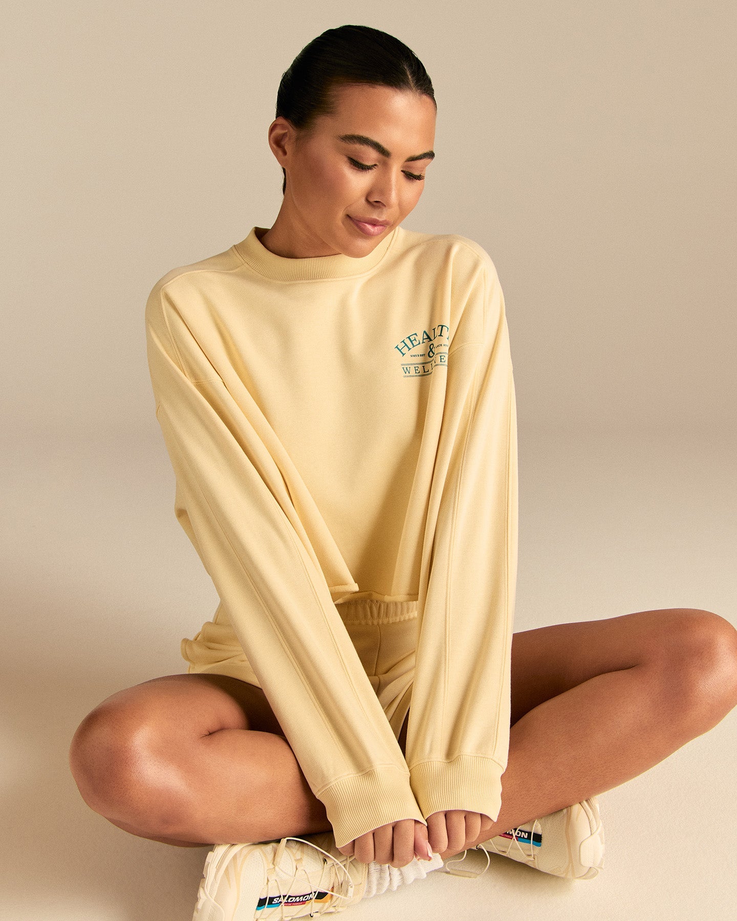 Comfort Lightweight Raw Edge Oversized Crew Neck | Buttercup