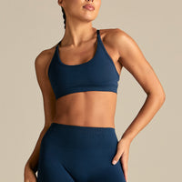 Define 2.0 Seamless Cross Back Bra | True Navy