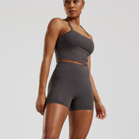 Essential Built-In Bra Crop Tank Top | Graphite