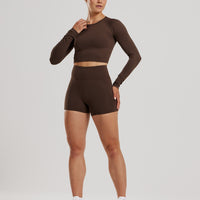 Essential Long Sleeve Crop Top | Cocoa
