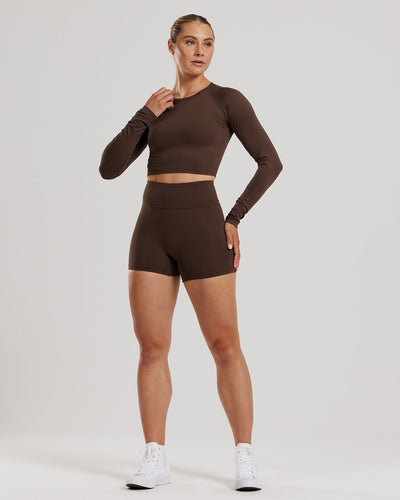 Essential Long Sleeve Crop Top | Cocoa
