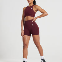 Power Seamless Shorts | Dark Cherry