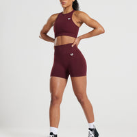 Power Seamless High Neck Bra | Dark Cherry