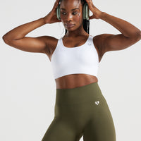 Power Seamless Sports Bra | White