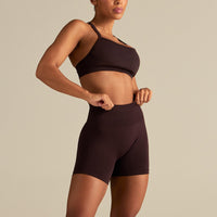 Define 2.0 Seamless Scrunch 4" Shorts | Cafe Noir