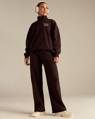 Comfort Cozy Straight Leg Joggers | Cafe Noir