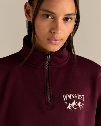 Comfort Outdoor 1/4 Zip Graphic Sweat | Merlot