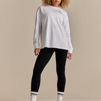 Comfort WB Logo Oversized Long Sleeve T-Shirt | White