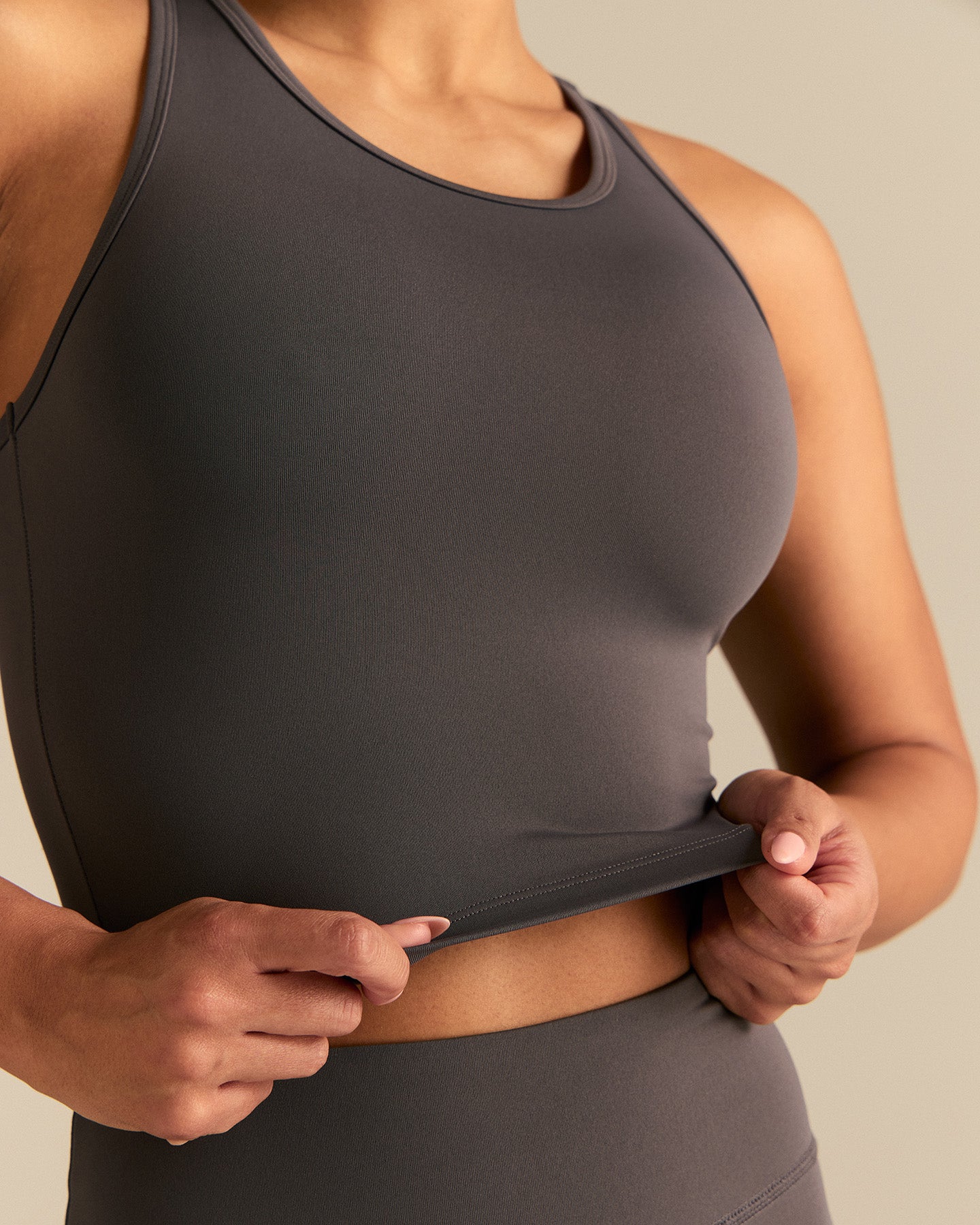 Essential Crop Tank Top | Slate Grey