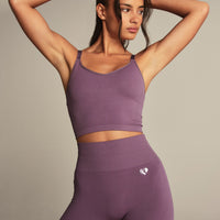 Power Seamless Built-In Bra Tank | Dusk Plum