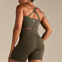 Power Seamless Shorts | Dark Olive