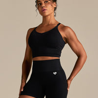 Power Seamless Built-In Bra Tank | Black