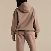 Comfort Oversized Sports Club Hoodie | Taupe Grey