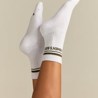 Premium Crew Stripe Socks (3PK) | Black/Dark Olive/Silver Grey