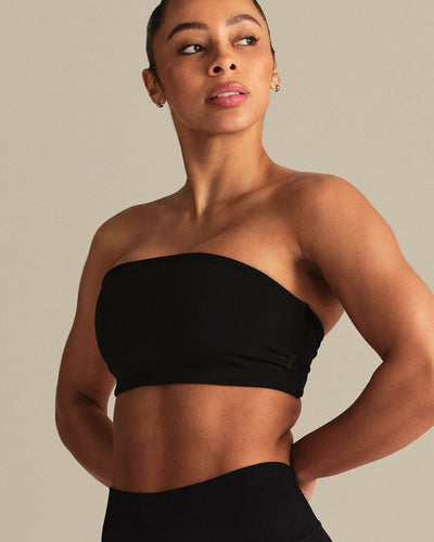 Essential Twist Back Bandeau Bra | Black