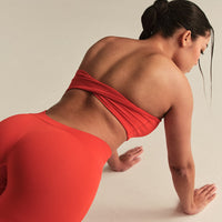 Essential Twist Back Bandeau Bra | Lava Red
