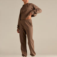 Comfort Cuffed Hem Joggers | Milk Chocolate