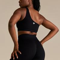 Power Seamless One Shoulder Bra | Black