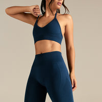 Define 2.0 Seamless Halter Neck Bra | True Navy