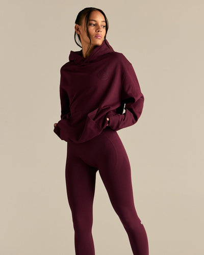 Comfort Oversized Health Club Graphic Hoodie | Merlot