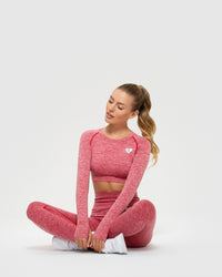 Move Seamless Long Sleeve Crop Top | Red Marl