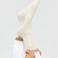 Crew Socks (3PK) | Off White/Buff/White