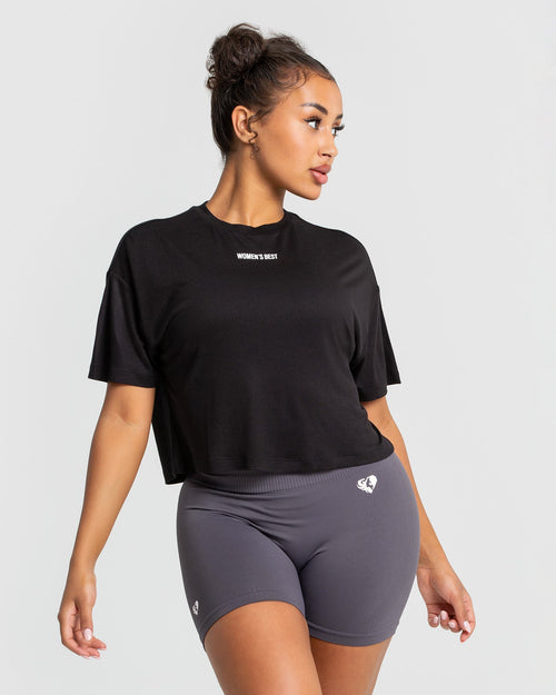 Comfort Lightweight Cropped Boxy Tee | Black