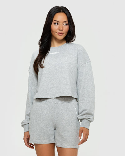 Comfort Cropped Crew Neck | Silver Grey Marl