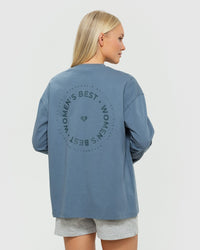 Comfort Oversized Long Sleeve T-Shirt | Smoke Blue