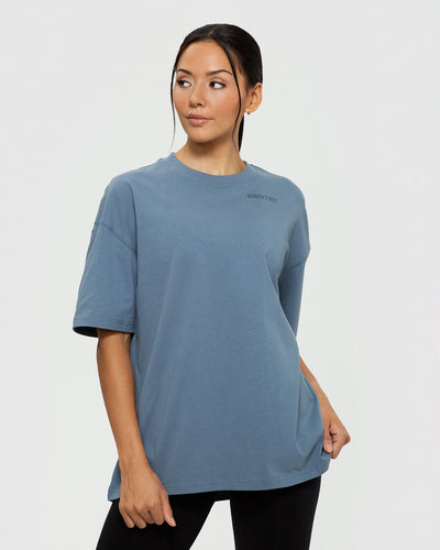 Comfort Oversized Short Sleeve T-Shirt | Smoke Blue