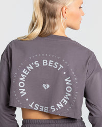 Comfort Oversized Cropped Long Sleeve T-Shirt | Charcoal