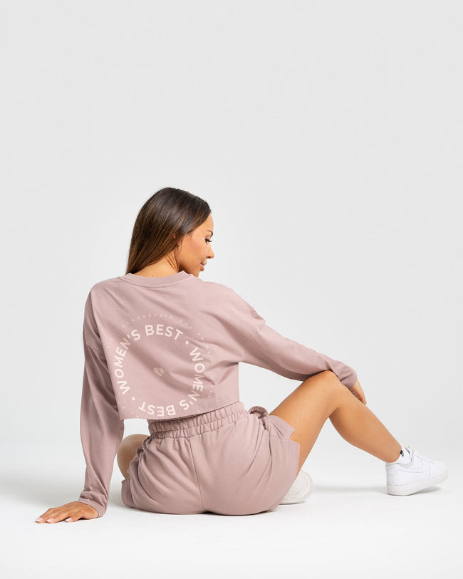Comfort Oversized Cropped Long Sleeve T-Shirt | Taupe (5/5)