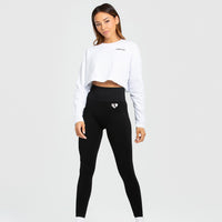 Comfort Oversized Cropped Long Sleeve T-Shirt | White