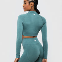 Define Seamless Crop Zip Jacket | Sea Pine