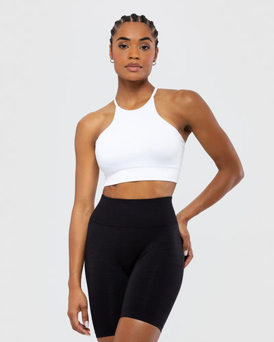 Define Seamless High Neck Bra | White