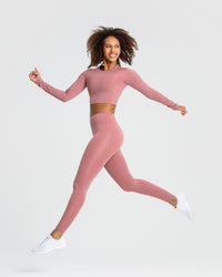 Essential Long Sleeve Crop Top | Dusty Pink