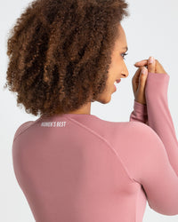 Essential Long Sleeve Crop Top | Dusty Pink
