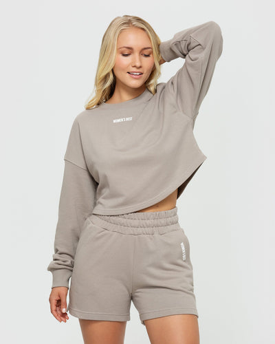 Comfort Cropped Crew Neck | Buff