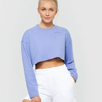 Comfort Oversized Cropped Long Sleeve T-Shirt | Violet