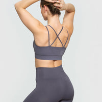 Power Seamless Sports Bra | Charcoal