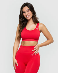 Power Seamless Sports Bra | Red