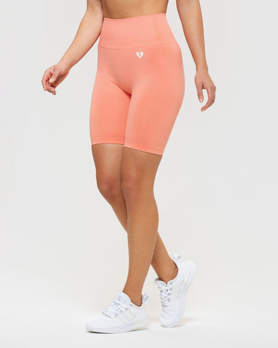 Power Seamless Cycling Shorts | Peach Sand
