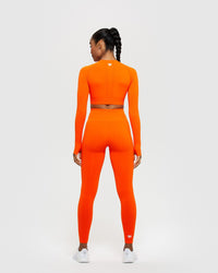 Power Seamless Long Sleeve Crop Top | Beacon Orange