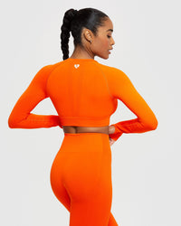 Power Seamless Long Sleeve Crop Top | Beacon Orange