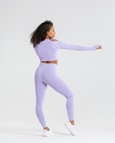 Power Seamless Long Sleeve Crop Top | Lilac